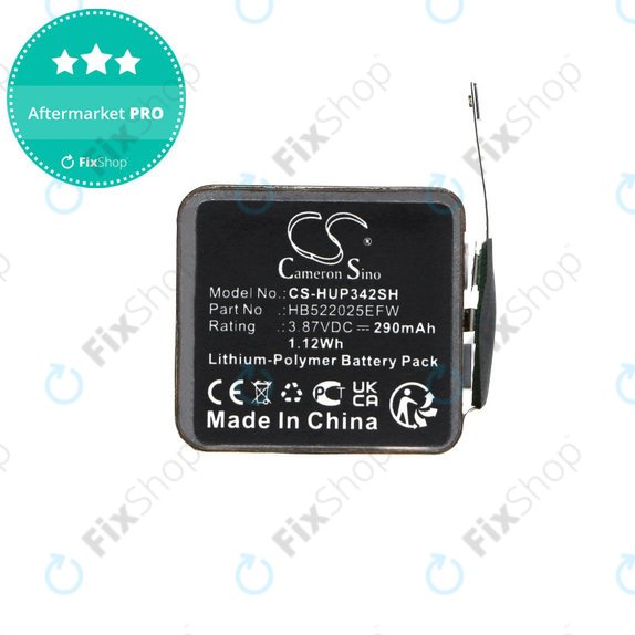 Batterie pour Huawei Watch GT3 42mm, Watch GT3 Pro 42mm, 290mAh, Li-Pol, 3.87V, HB522025EFW, HQ