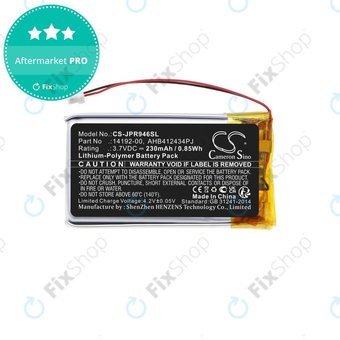 Batterie pour Jabra Pro 9400, 9450, 9460, 9465, 9470, 230mAh, Li-Pol, 3.7V, 14192-00, HQ