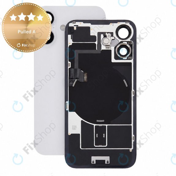 Verre de coque arrière pour iPhone 16, White, Pulled A