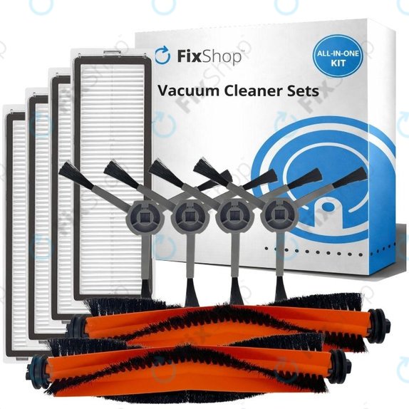 Kit de pièces de rechange pour Xiaomi Dreame Bot L10 Pro, D9, D9 Pro, D9 Max, Trouver LDS (2x Brosses principales, 4x Filtres, 4x Brosses latérales)