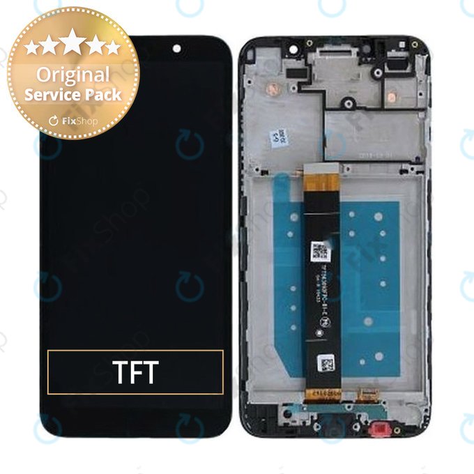 Motorola Moto E6 Play - Écran LCD + Écran Tactile + Cadre (Acier Noir) - 5D68C15720 Genuine Service Pack