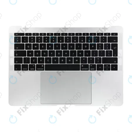 Apple MacBook Pro 13" A1708 (Fin 2016 - Mi 2017) - Cadre clavier supérieur + clavier UK + microphone + trackpad + haut-parleurs (argent)