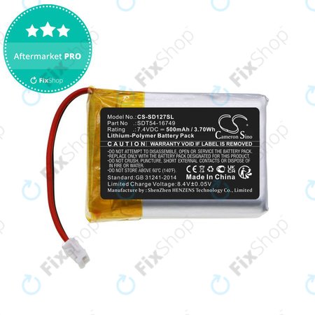 Batterie pour Sportdog Sd-1275/875, 500mAh, Li-Pol, 7.4V, SDT54-16749, HQ