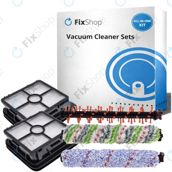 Kit de pièces de rechange pour Bissell Crosswave 17132, 2225N, 2582N, 3551N (1x brosse rotative pour tapis, 1 paire de brosses rotatives pour différentes surfaces, 2x Filtre)