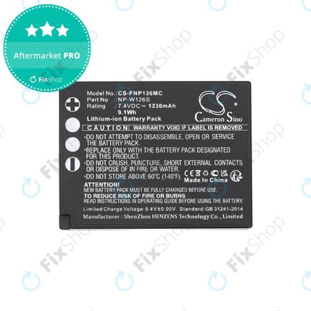 Batterie pour Fujifilm Finepix Hs30, X-T30, 1230mAh, Li-Ion, 7.4V, NP-W126S, HQ