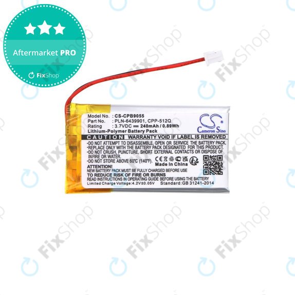 Batterie pour Plantronics, Avaya, 240mAh, Li-Pol, 3.7V, 65358-01, HQ