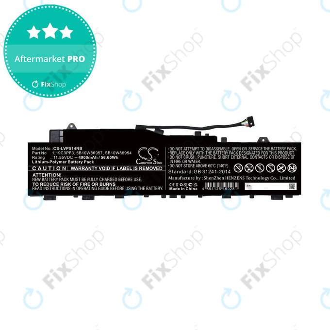 Batterie pour Lenovo Ideapad 5 14, Xiaoxin Air 14 2020, 4900mAh, Li-Pol, 11.55V, 5B10W86957, HQ