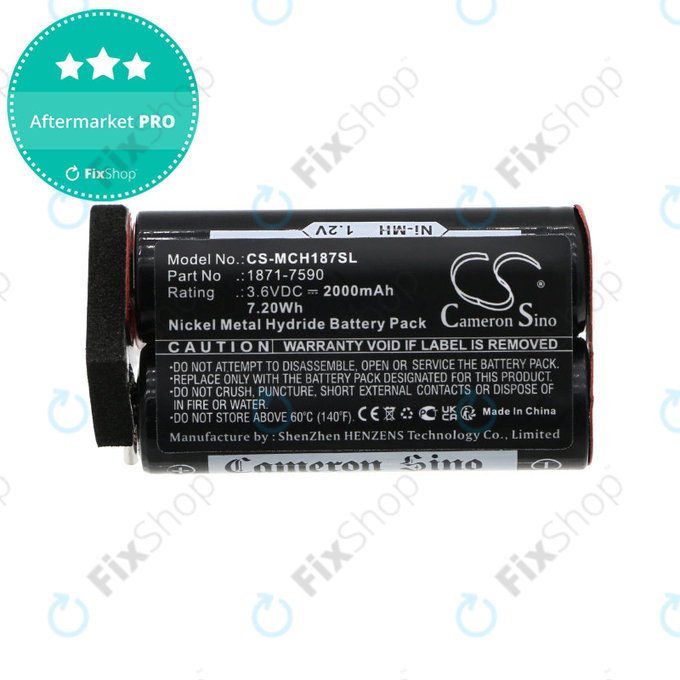 Batterie pour Moser ChromStyle, Wella Academy, Super Cordless, 2000mAh, Ni-MH, 3.6V, 1871-7590, HQ