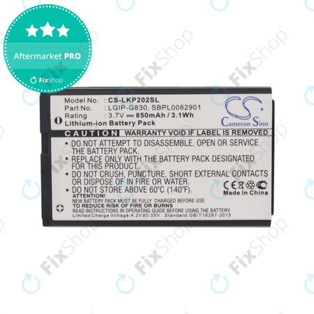 Batterie pour LG KG120, 850mAh, Li-Ion, 3.7V, LGIP-G830, HQ