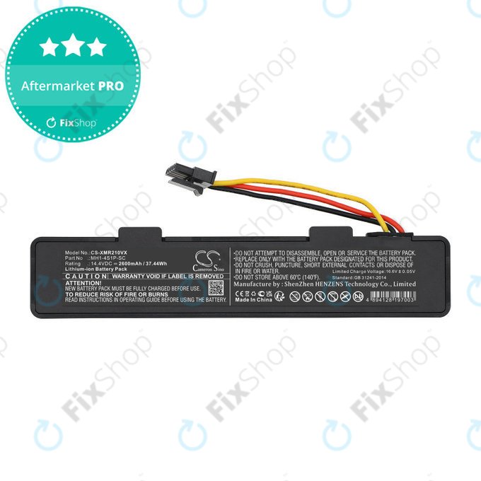 Batterie pour Xiaomi VIOMI V3, Mijia 2, Mi Robot Vacuum Mop P, 2600mAh, Li-Ion, 14.4V, MH1-4S1P-SC, HQ