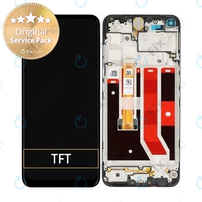 Oppo A53s - Écran LCD + Vitre Tactile + Cadre (Noir) - O-4905105 Genuine Service Pack
