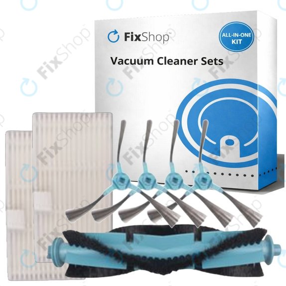 Kit de pièces de rechange pour Tesla IQ400, IQ400 Plus, Sencor 6485BK (1x Brosse principale, 2x Filtre, 4x Brosse latérale)