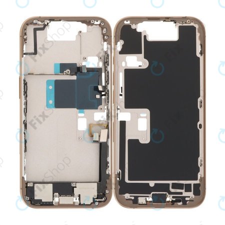 Apple iPhone 16 Pro - Cadre central + Boutons d’Alimentation, de Volume et d’Appareil Photo (Desert Titanium)