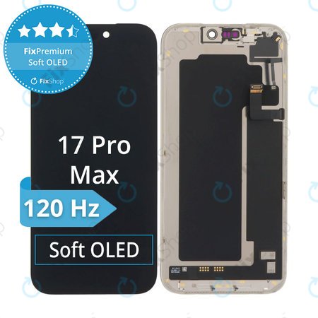 Écran Soft OLED 120Hz pour iPhone 17 Pro Max - Vitre tactile + Châssis, DIAGNOSTIC