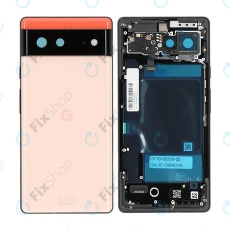 Google Pixel 6 - Boîtier arrière (Kinda Coral) - G949-00180-01 Genuine Service Pack