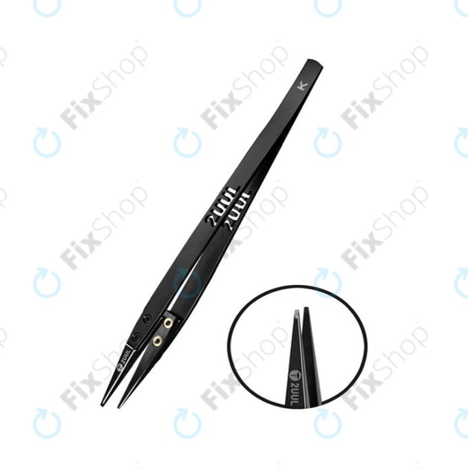 Pincette antistatique ESD avec pointe plate en céramique, 2UUL TW32