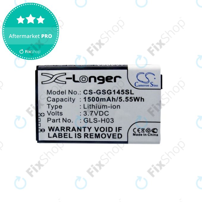 Batterie pour Gigabyte GSmart G1345, 1500mAh, Li-Ion, 3.7V, GLS-H03, HQ