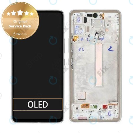 Samsung Galaxy A53 5G A536B - Écran LCD + Écran tactile + Cadre (Blanc génial) - GH82-28024B, GH82-28025B Genuine Service Pack