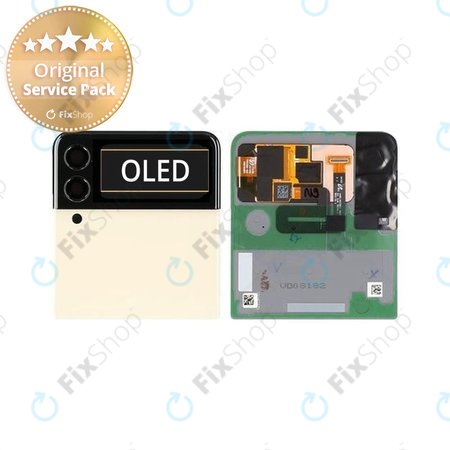 Samsung Galaxy Z Flip 3 F711B - Écran LCD + Écran Tactile + Cadre (Externe) (Crème) - GH97-26773B Genuine Service Pack