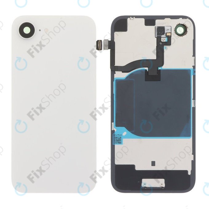 Apple iPhone 16e - Verre de la coque arriere + Verre de caméra + Plaque en métal + Aimants MagSafe (White)