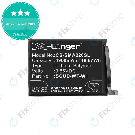 Batterie pour Samsung A22 5G A226B, 4900mAh, Li-Pol, 3.85 V, SCUD-WT-W1, HQ