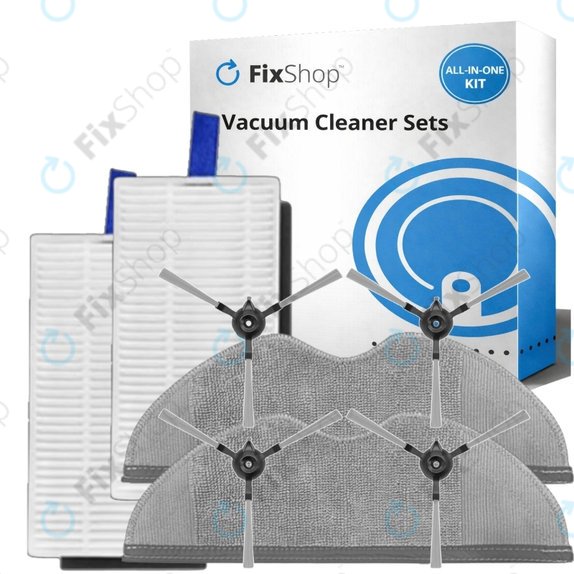 Kit de pièces de rechange pour Xiaomi Robot Vacuum E5 (2x Filtre, 4x Brosse latérale, 2x Chiffon de vadrouille)