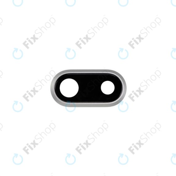 Apple iPhone 8 Plus - Objectif de caméra arrière + cadre (Argent)