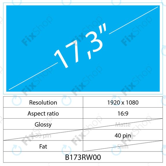 17,3 LCD Gras Brillant 40 broches Full HD