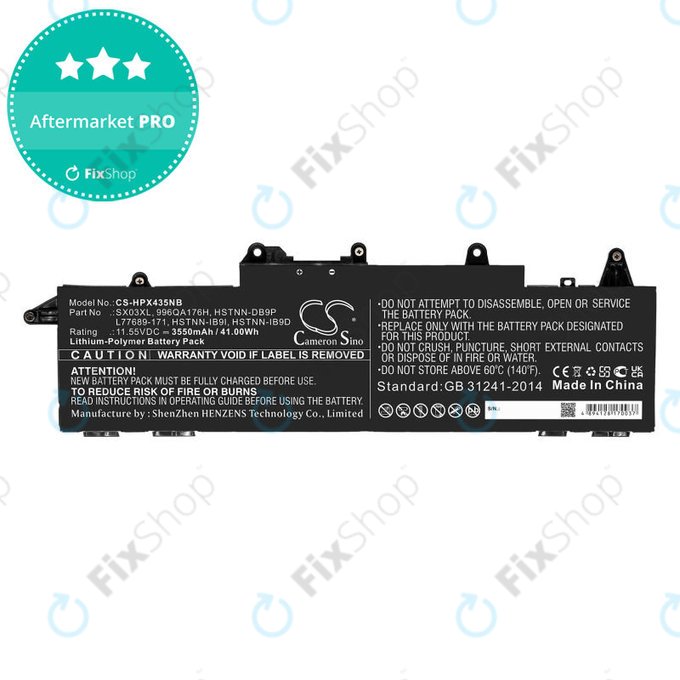 Batterie pour HP ProBook x360 435 G7, 3550mAh, Li-Pol, 11.55V, SX03XL, HQ