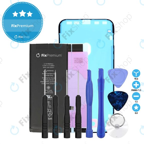 Batterie pour iPhone XR, 2942mAh, Adhésif (Adhesive), Outils, FixPremium