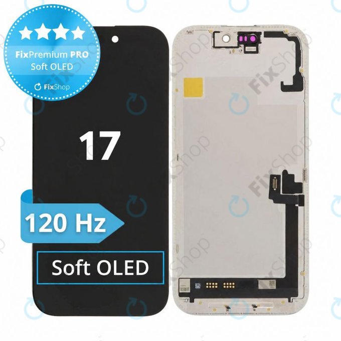 Écran Soft OLED 120Hz pour iPhone 17, Tactile avec cadre, FixPremium PRO