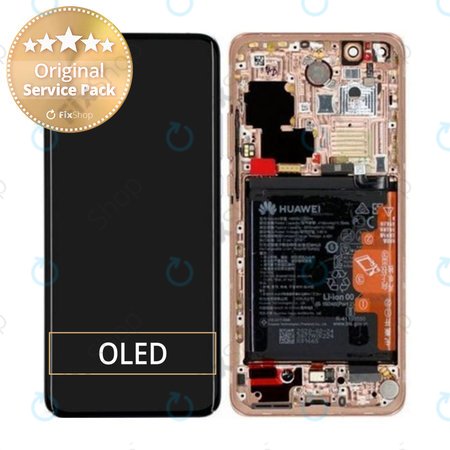 Huawei P40 Pro - Écran LCD + Écran tactile + Cadre + Batterie + Capteur d'empreintes digitales (Blush Gold) - 02353PJL