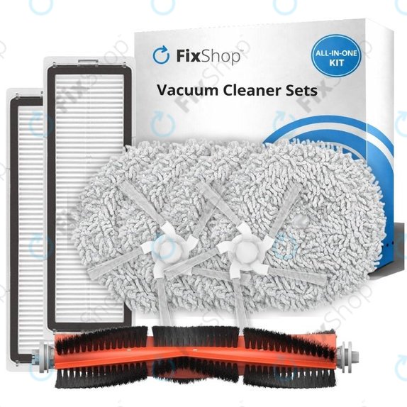 Kit de pièces de rechange pour Xiaomi Dreame Bot W10, W10 Pro (1x Brosse principale, 2x Filtres, 2x Brosses latérales, 2x Lingettes de lavage)
