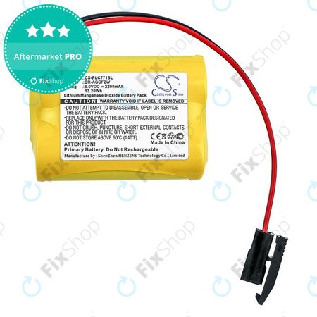 Batterie pour GE A06b-6093-K001, 2200mAh, Li-MnO2, 6V, BR-AGCF2W, HQ