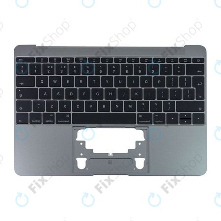 Apple MacBook 12" Retina A1534 (Début 2015 - Mi 2017) - Cadre de clavier supérieur + clavier UK (gris sidéral)