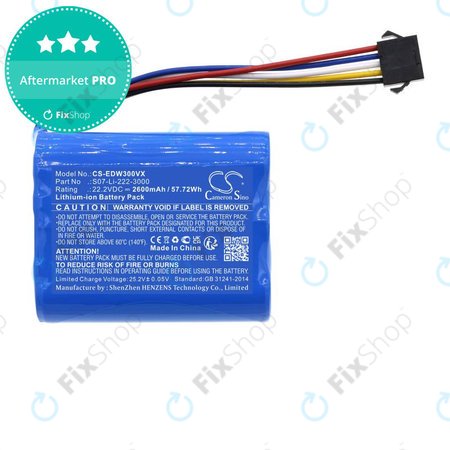 Batterie pour Ecovacs Winbot X, WA30, WA50, 2600mAh, Li-Ion, 22.2V, S07-Li-222-3000, HQ