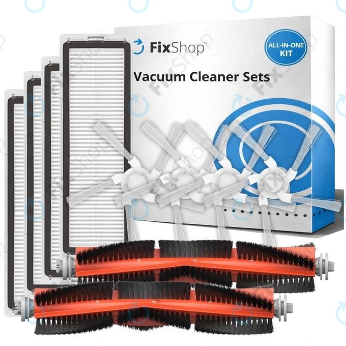 Kit de pièces de rechange pour Xiaomi Dreame Bot W10, W10 Pro (2x Brosses principales, 4x Filtres, 4x Brosses latérales)