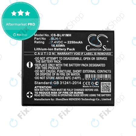 Batterie pour Olympus E-M1, 2250mAh, Li-Ion, 7.4V, BLH-1, HQ