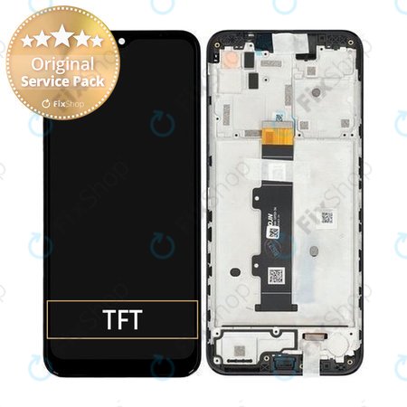 Motorola Moto G30 XT2129 - Écran LCD + Écran Tactile + Cadre (Noir Phantom) - 5D68C18187 Genuine Service Pack