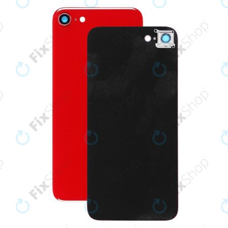 Apple iPhone 8 - Verre du boîtier arrière + objectif de l'appareil photo (Rouge)