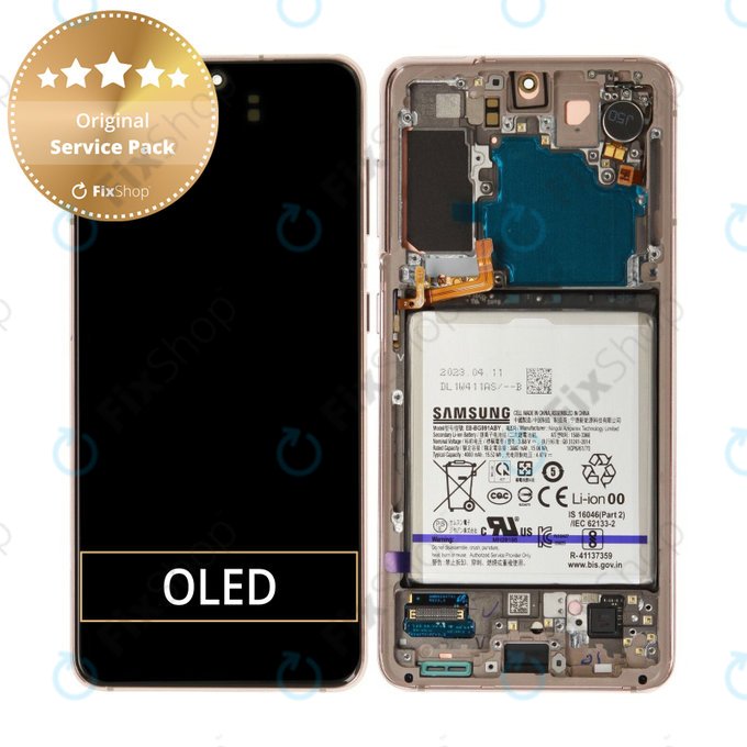 Samsung Galaxy S21 G991B - Écran LCD + Ecran Tactile + Cadre + Batterie (Violet) - GH82-27254B Genuine Service Pack