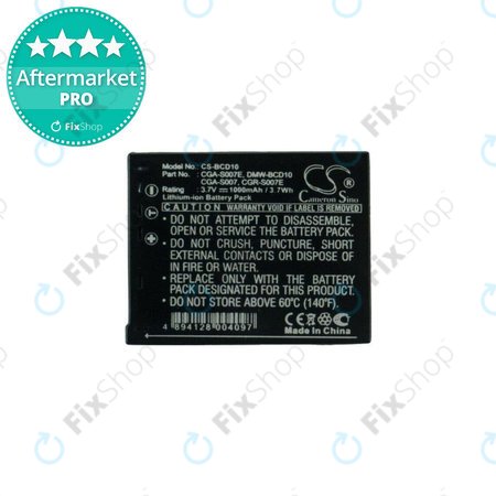 Panasonic Lumix DMC-TZ1, TZ2, TZ3, TZ4, TZ5, TZ11, TZ15, TZ50 - Batterie CGA-S007 / CGR-S007 Li-Ion 1000mAh HQ