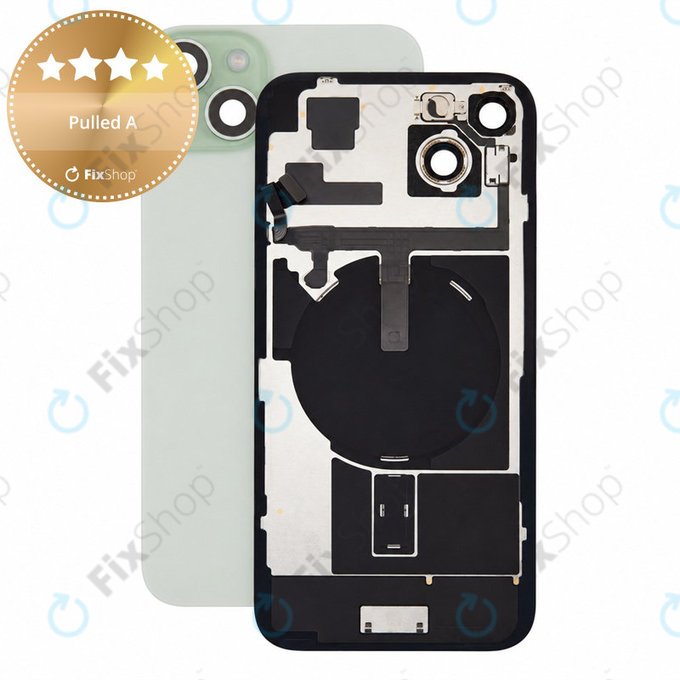 Verre de coque arrière pour iPhone 15 Plus, Green, Pulled A