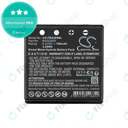 Batterie pour HBC Radiomatic Eco, 700mAh, Ni-MH, 6V, BA209060, HQ