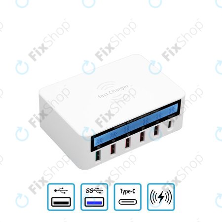 WLX-818F Station de charge de service avec USB 3.0 et USB-C